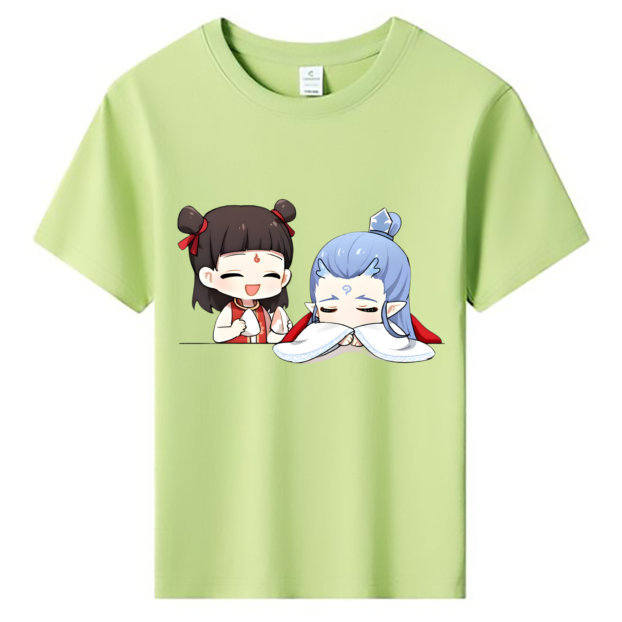 （画像用） Ne Zha 2 ナタ 魔童の大暴れ 綿100％キッズTシャツ（フロントプリント）